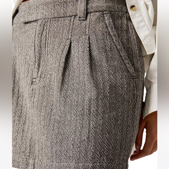 Free People Pop Preppy Mini Skirt Gray Grey Pockets Zip Front NWT Size 2 - Picture 5 of 9